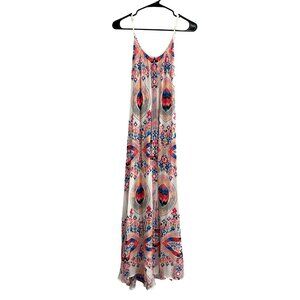 Red Carter Maxi Dress Size XS Multicolor Bohemian Sleeveless Adjustable Straps